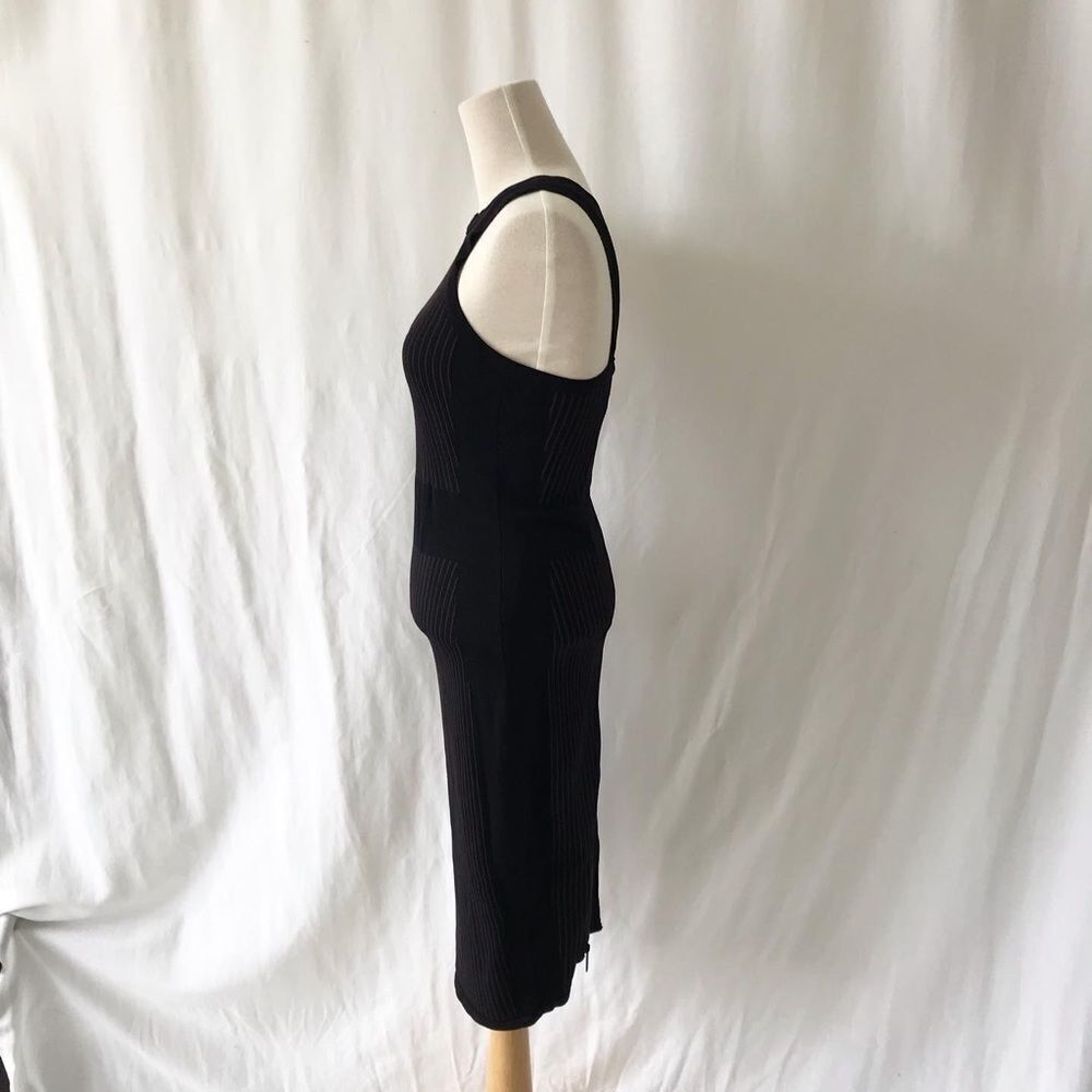 John + Jenn Black Ribbed Bodycon Midi Dress Sleeveless Fitted Capsule Size S - Picture 6 of 11